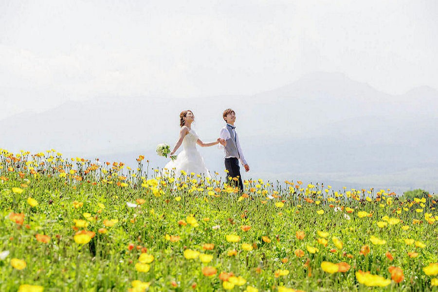 那須の花畑で前撮り撮影