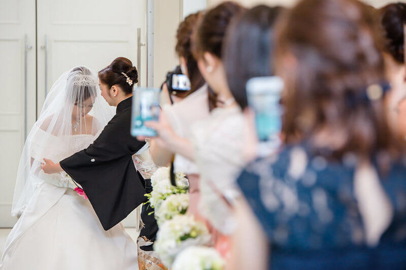 新婦ベールダウンの写真撮影